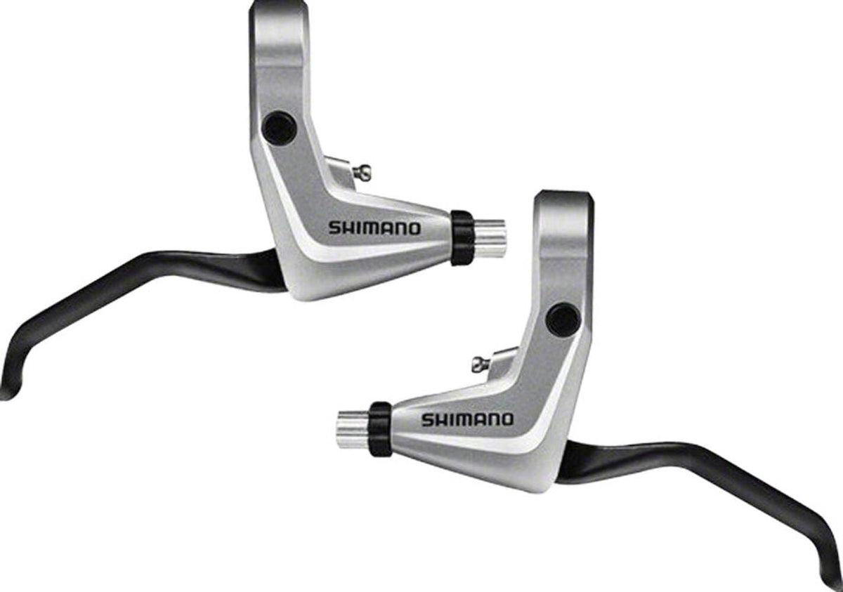 SHIMANO Alivio BL-T4000 front view showing pair and silver finish for durable style