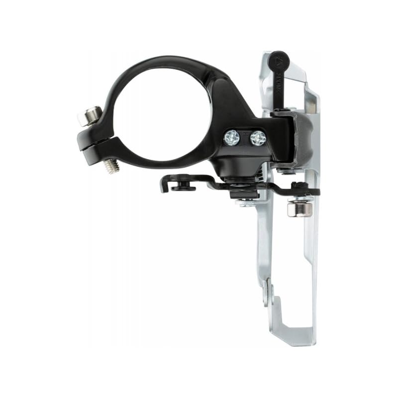 SHIMANO Altus FD-M371 clamp and chrome-plated cage close-up, corrosion resistance