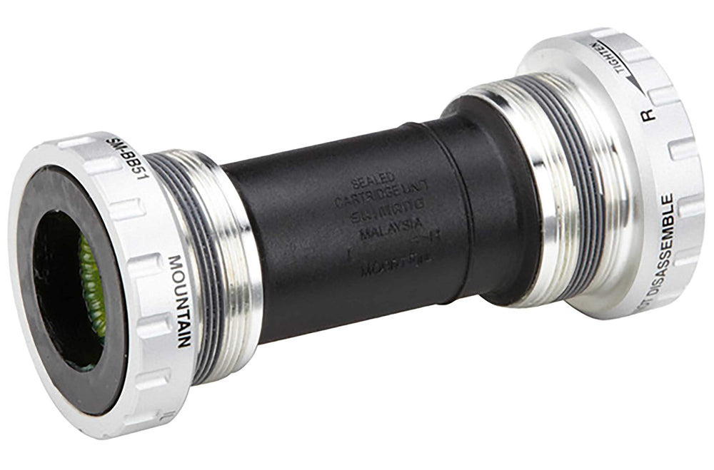 Shimano BB52 installed on bicycle demonstrating improved power transfer during rides