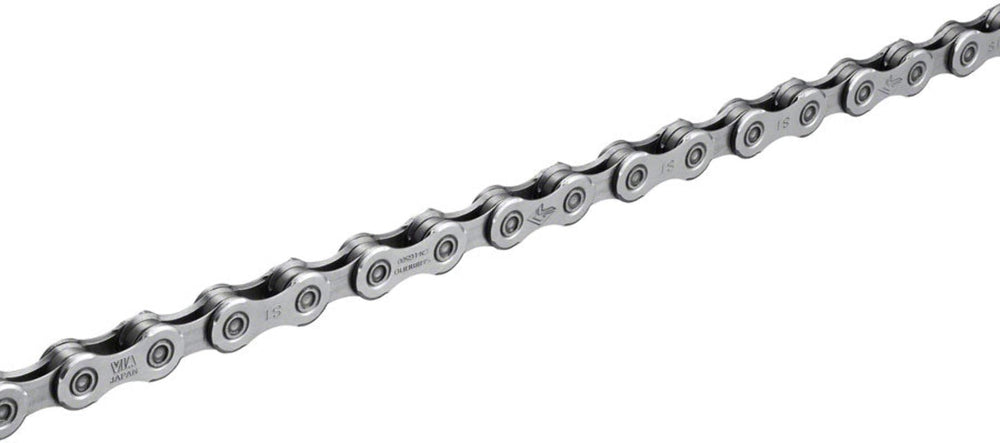 SHIMANO CN-LG500 front view showing chain and label, clear compatibility details