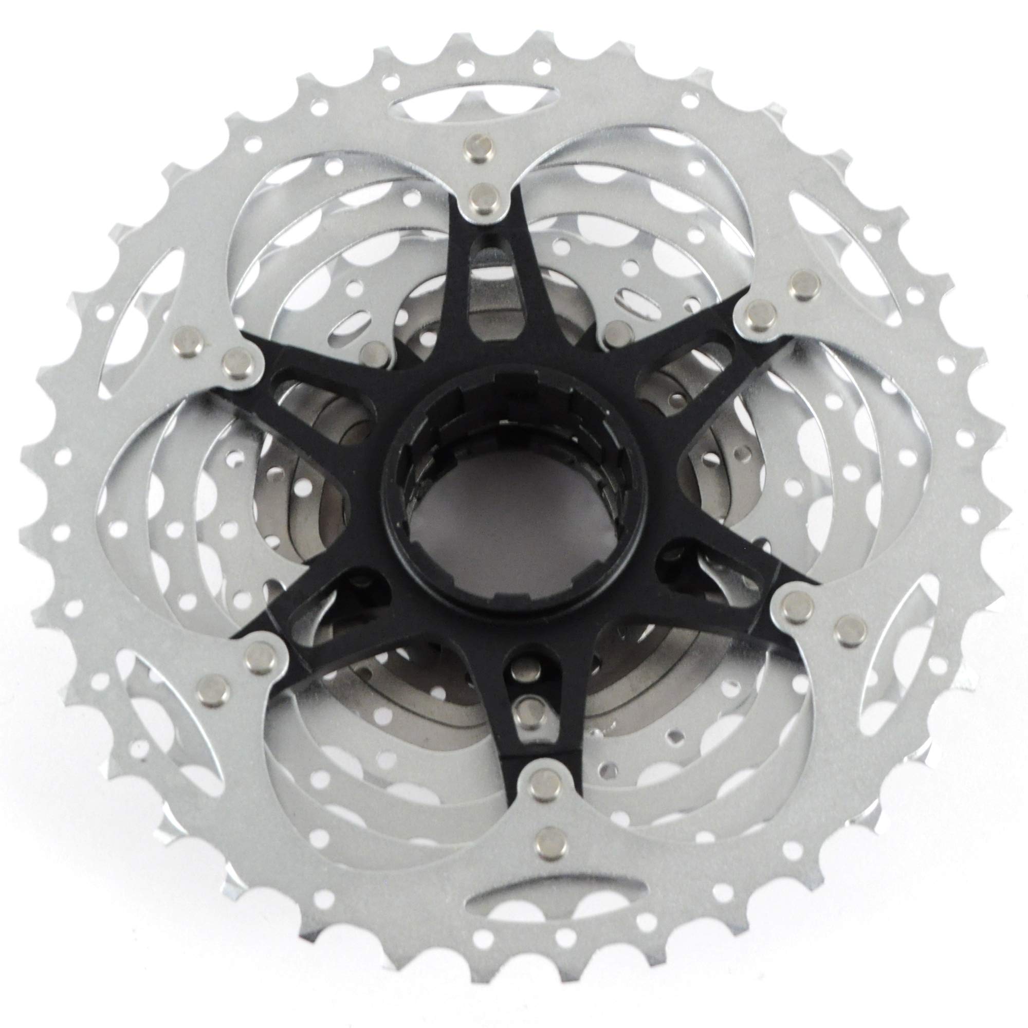 SHIMANO Deore XT cassette installed on rear hub illustrating smooth gear access and range