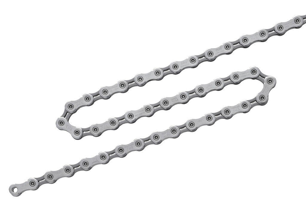 SHIMANO Ultegra chain front view showing links and silver finish for precise shifting