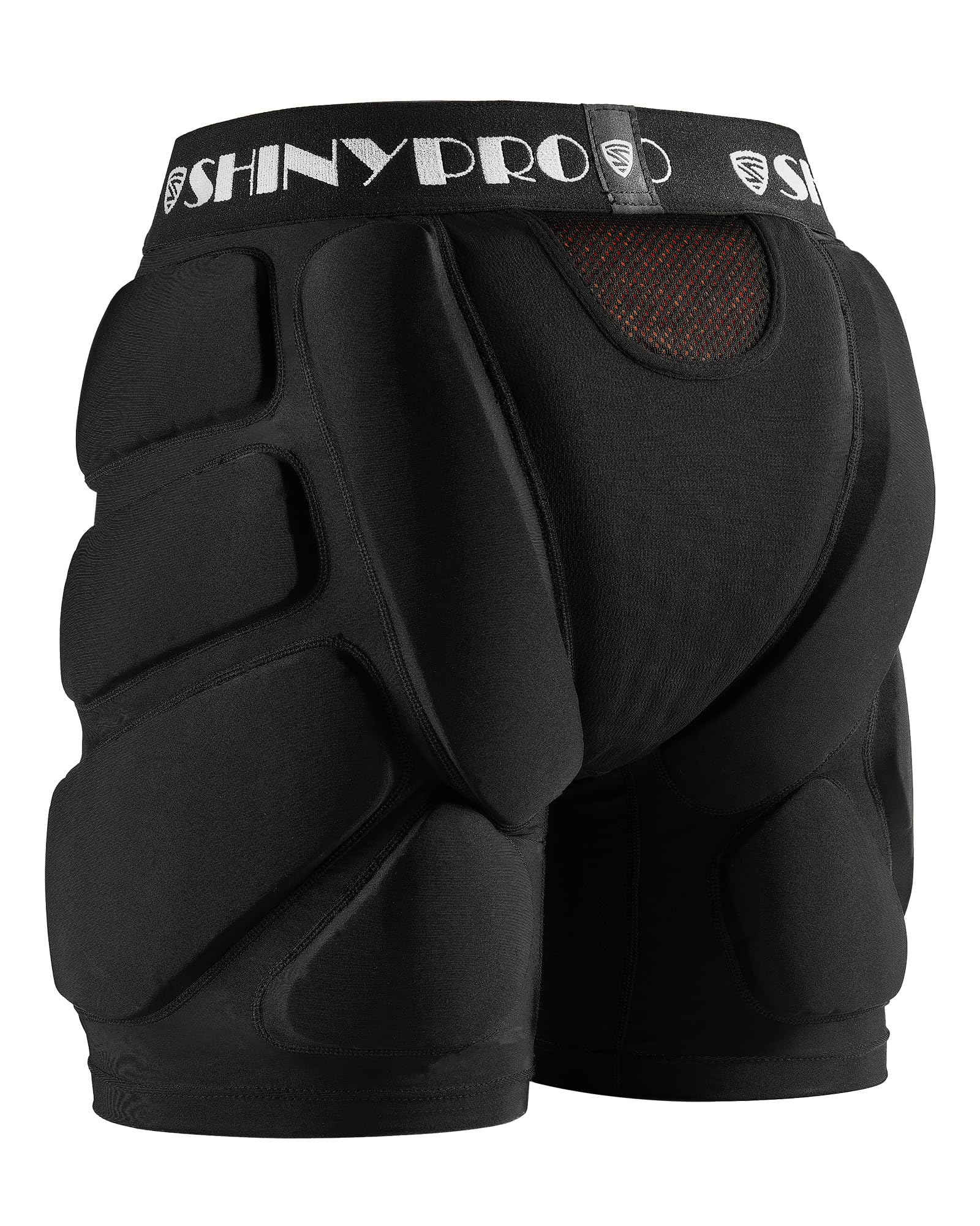 SHINYPRO front view of protective shorts showing full coverage and fit benefit