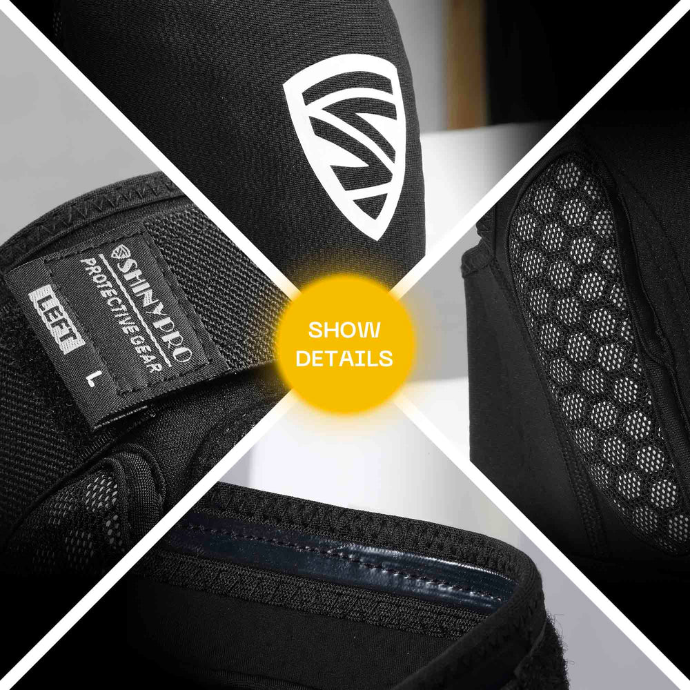 SHINYPRO knee guard worn by snowboarder demonstrating cold-weather use