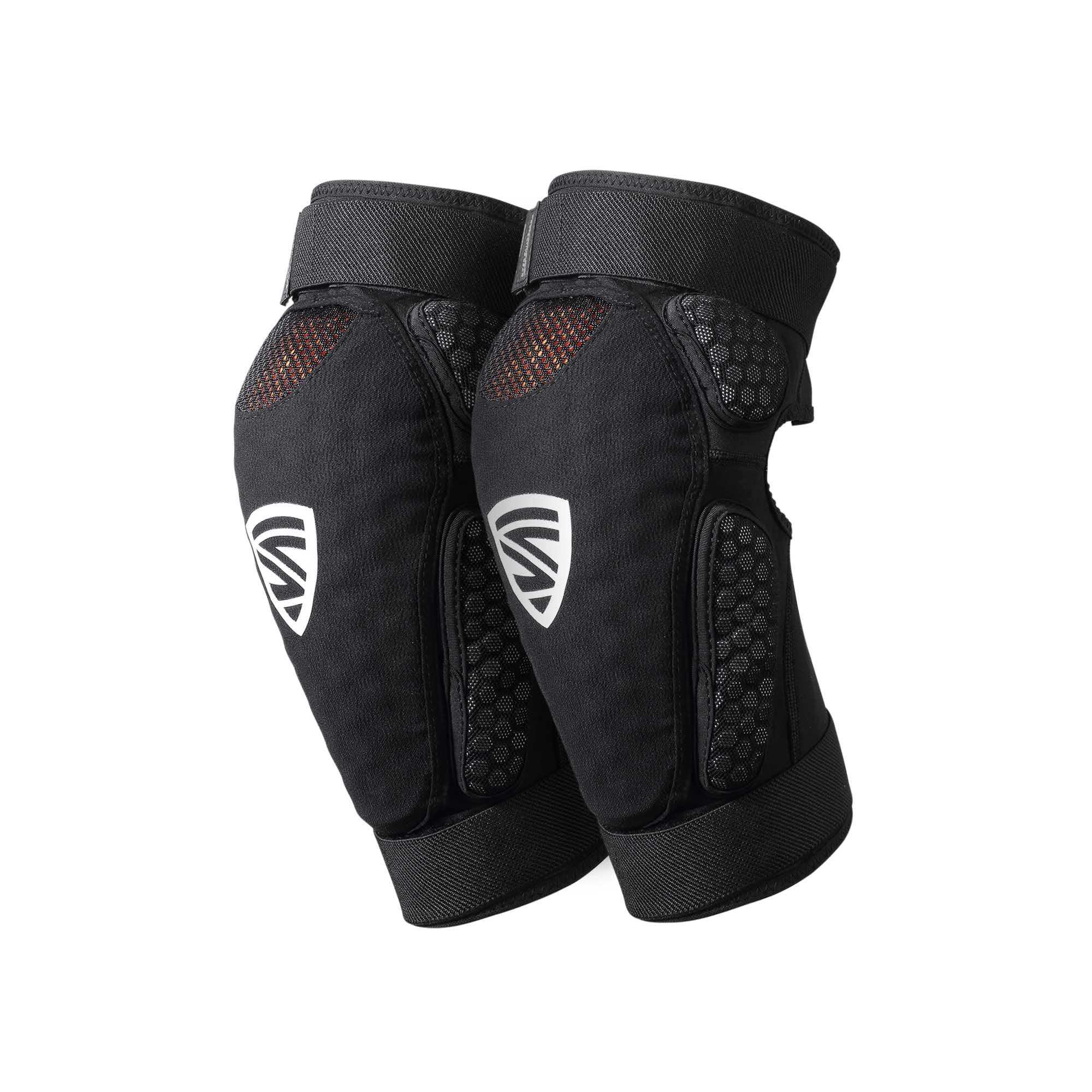 SHINYPRO knee guard next to ruler for clear size and scale comparison