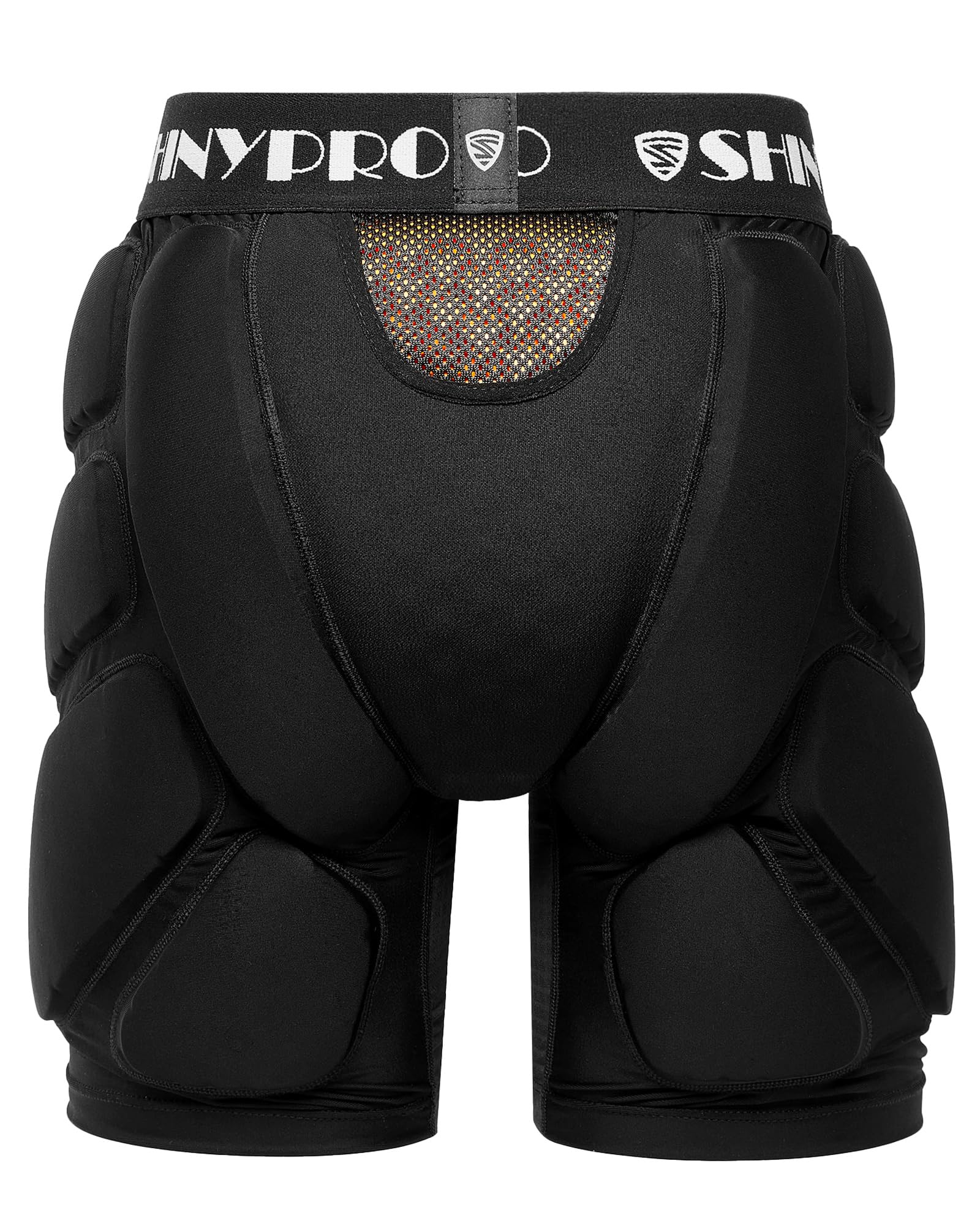 SHINYPRO shorts worn snowboarding in action for practical protection benefit