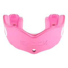 Shock Doctor front view of mouthguard packaging showing product and branding benefit protection