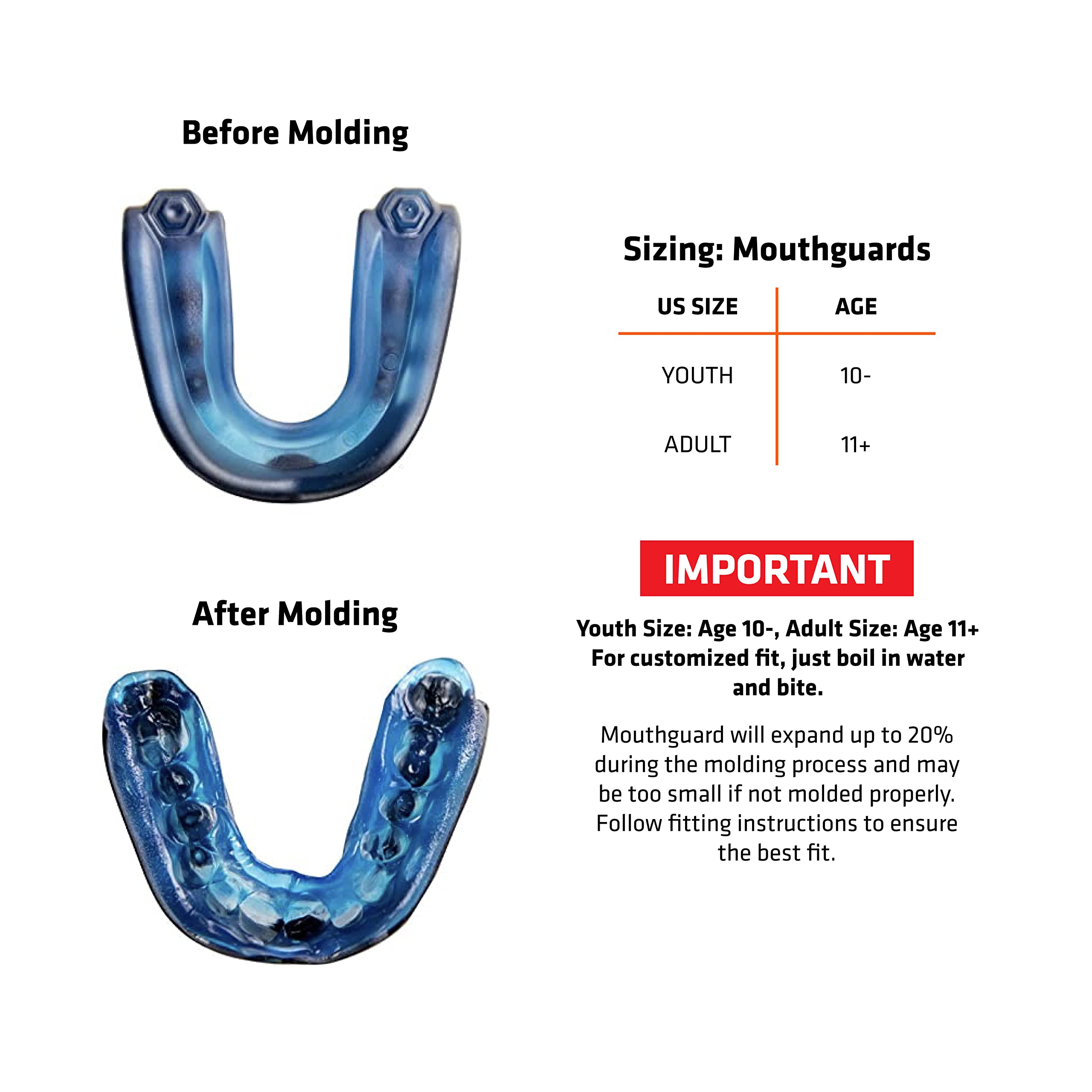 Shock Doctor mouthguard attached to detachable helmet strap for secure helmet storage