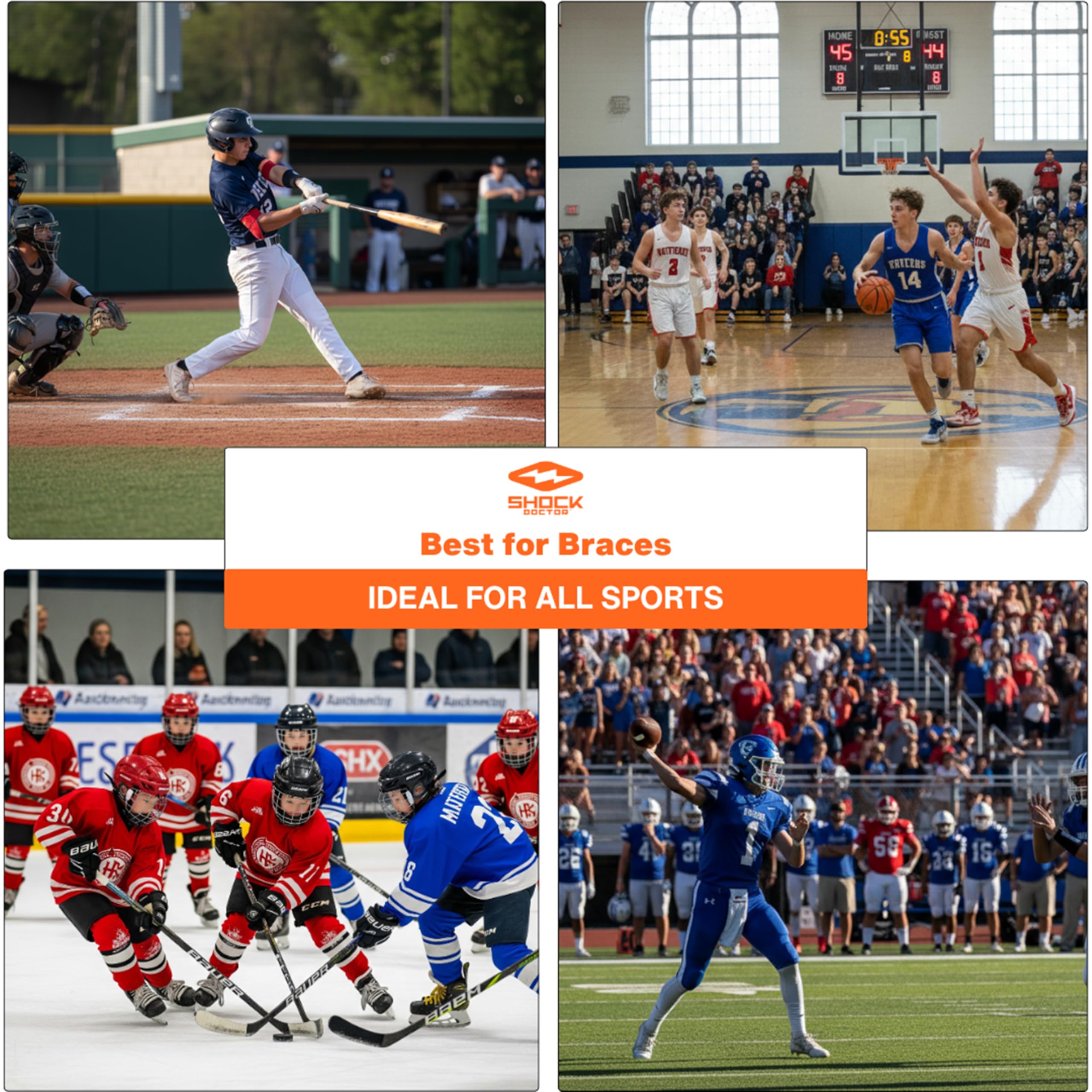 Shock Doctor product label highlighting medical-grade, latex-free materials for safe wear