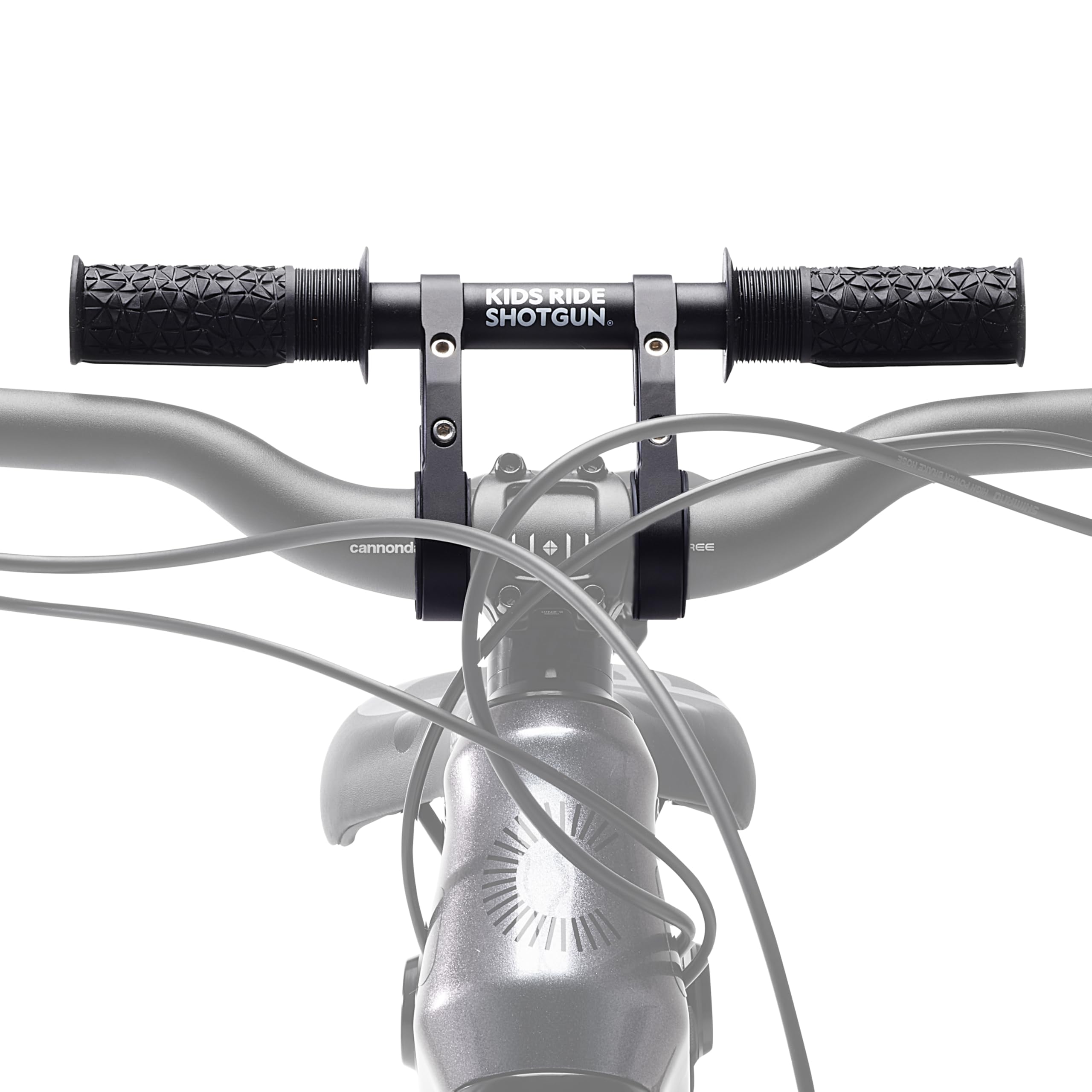 SHOTGUN front view of child handlebars showing secure grips and fit benefits
