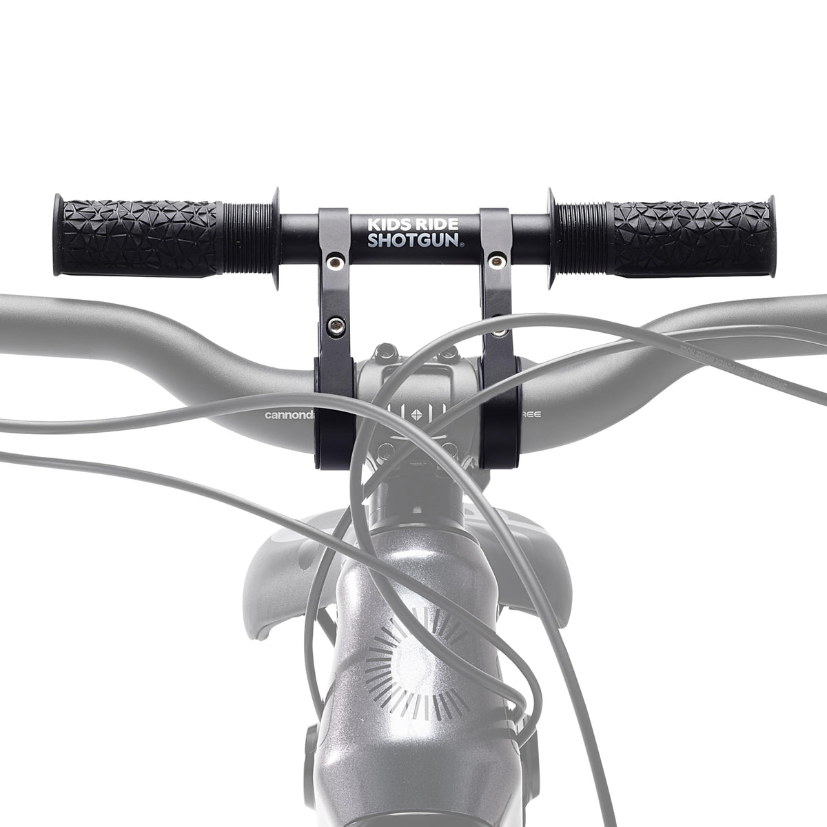 SHOTGUN front view of child handlebars showing secure grips and fit benefits
