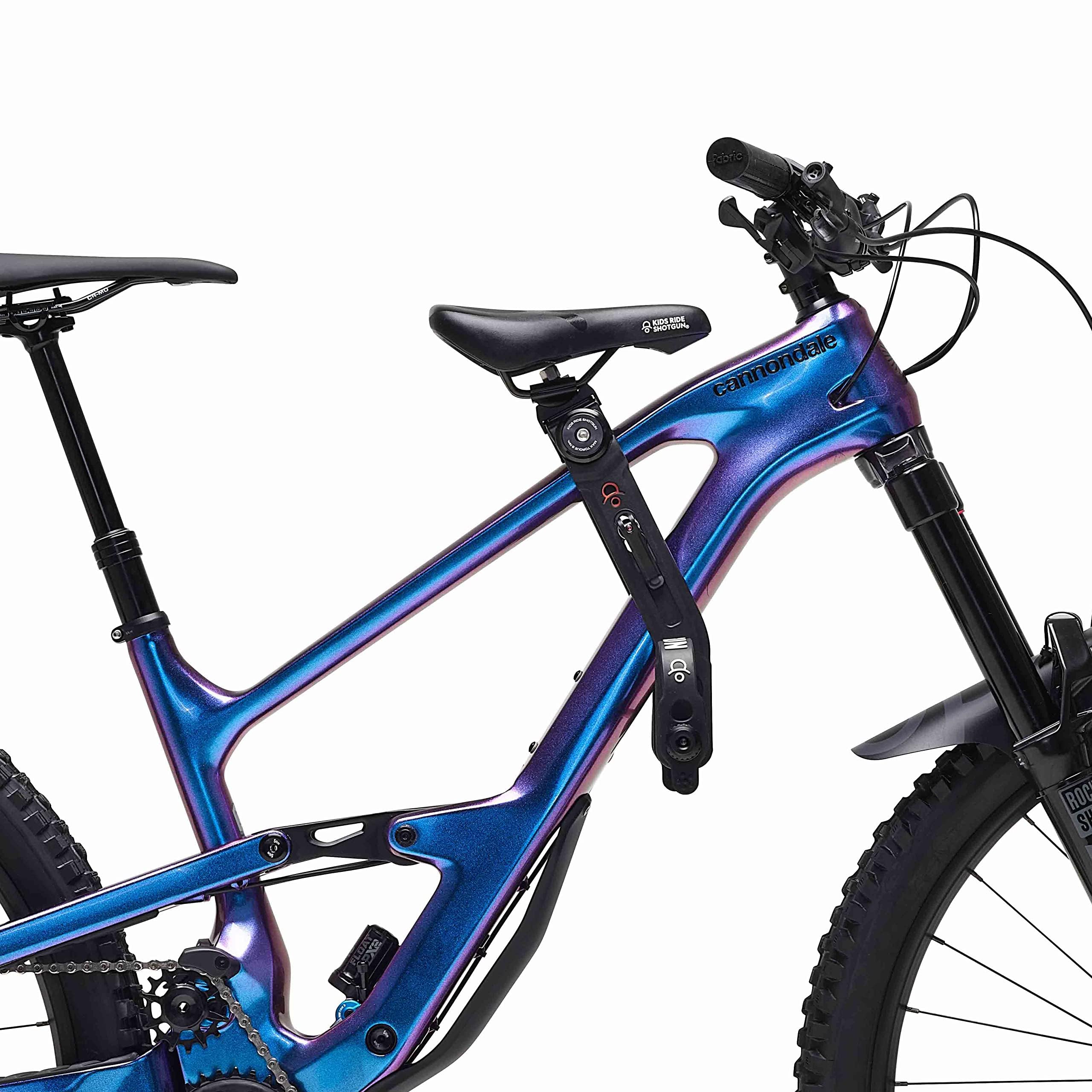 SHOTGUN seat on a trail with parent and child enjoying outdoor riding safely