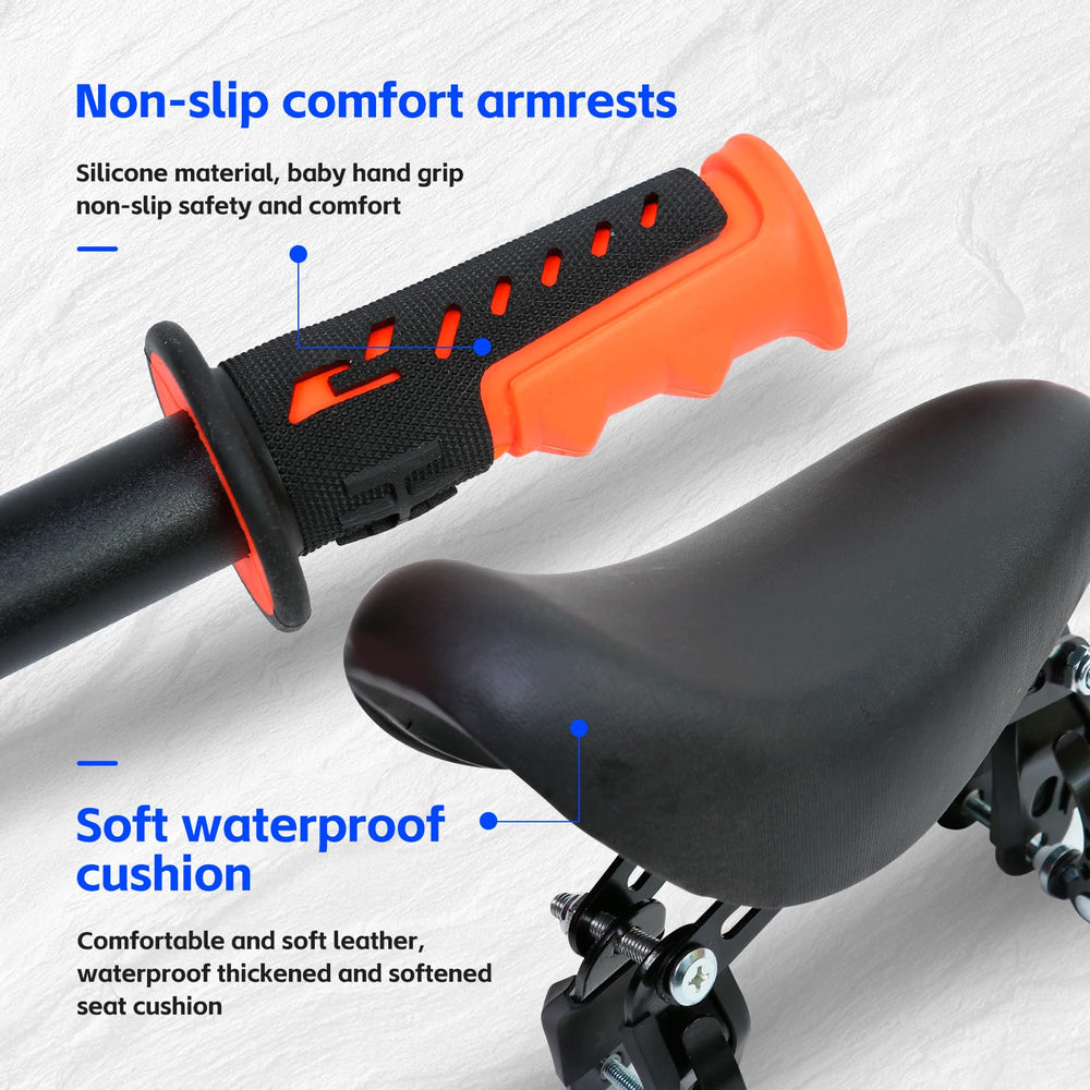 SHOWBEAN foot pedals and straps detail keeping child's feet secure