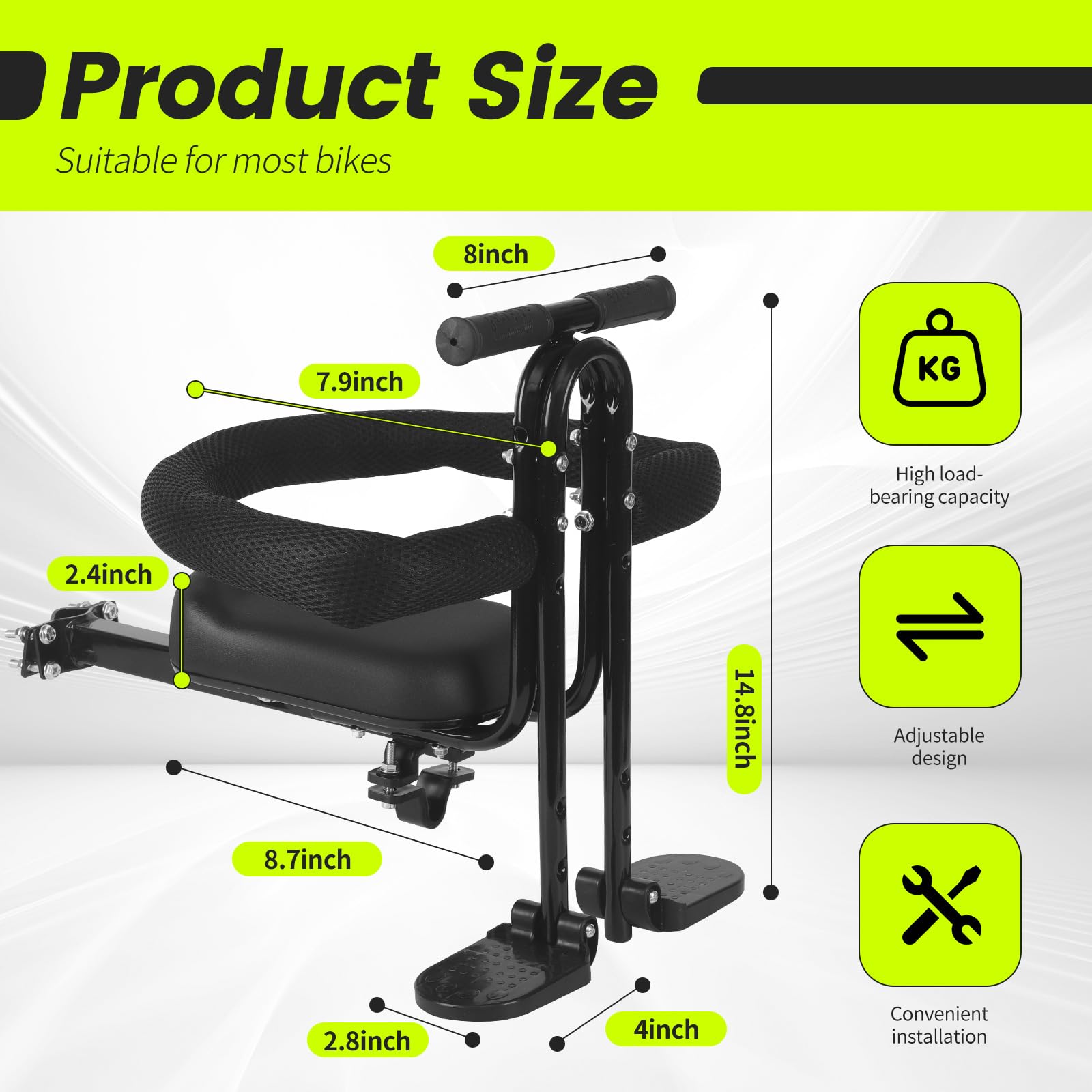 SHOWBEAN mounting clamp detail with rubber padding protecting bike frame and secure hold