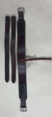 SHOWMEN CRAFT close-up of roller buckle and double-leather stitching demonstrating durability benefit