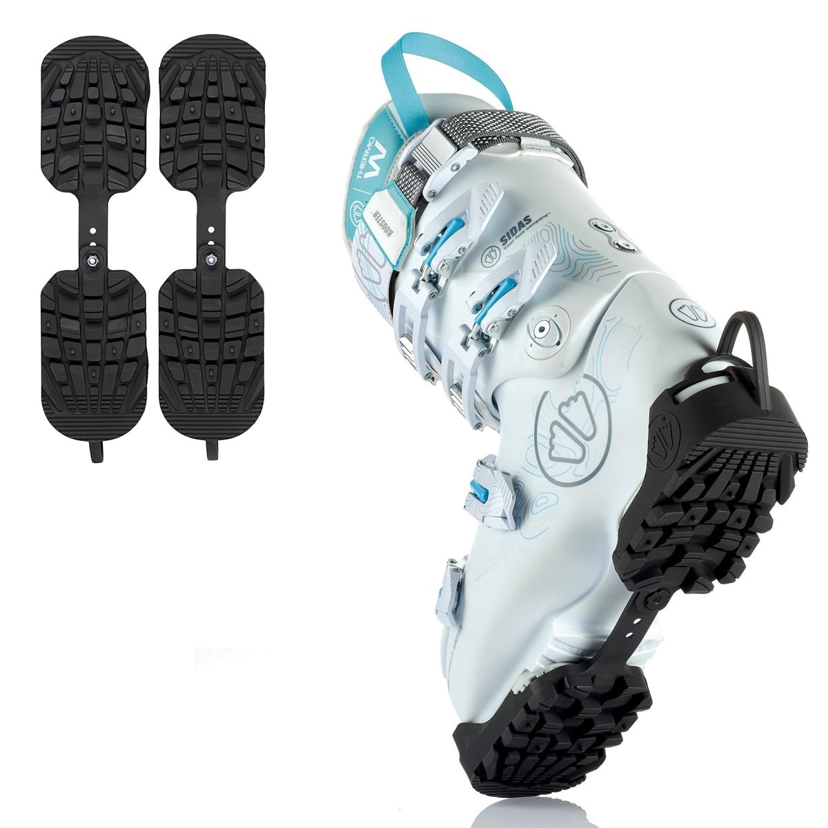SIDAS front view of traction cleat showing secure fit and easier walking