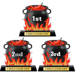 sieral three-piece trophy set front view showing colors and prizes