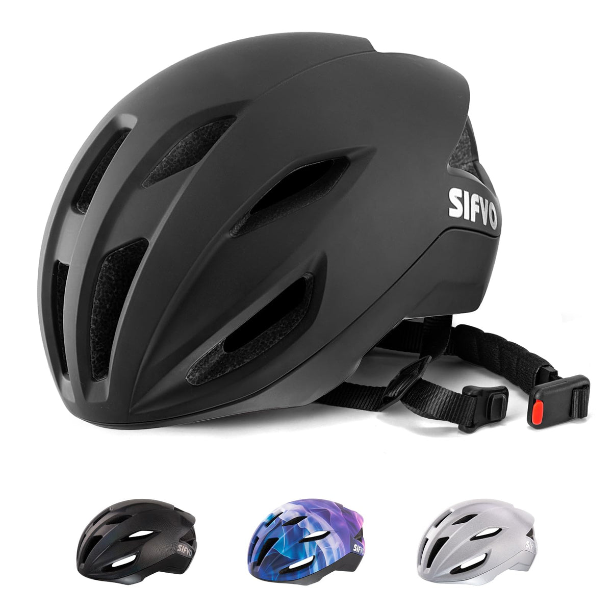 SIFVO helmet front profile showing sleek shell and aerodynamic shape, improves safety and style
