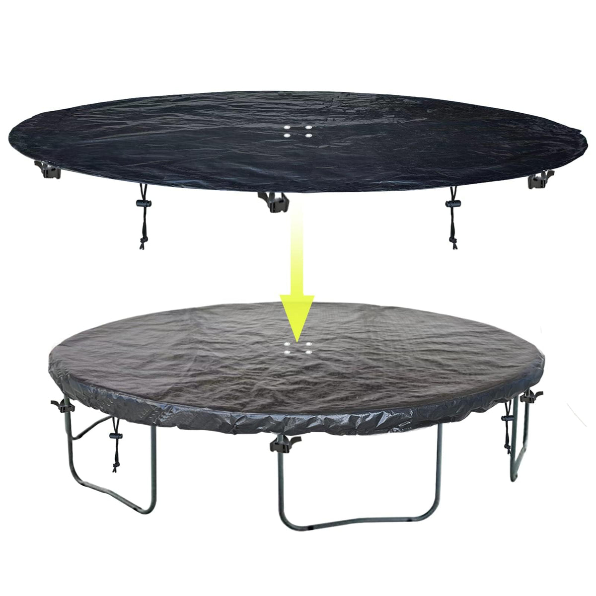 SIHAIAN front view of 15 ft cover protecting trampoline outdoors