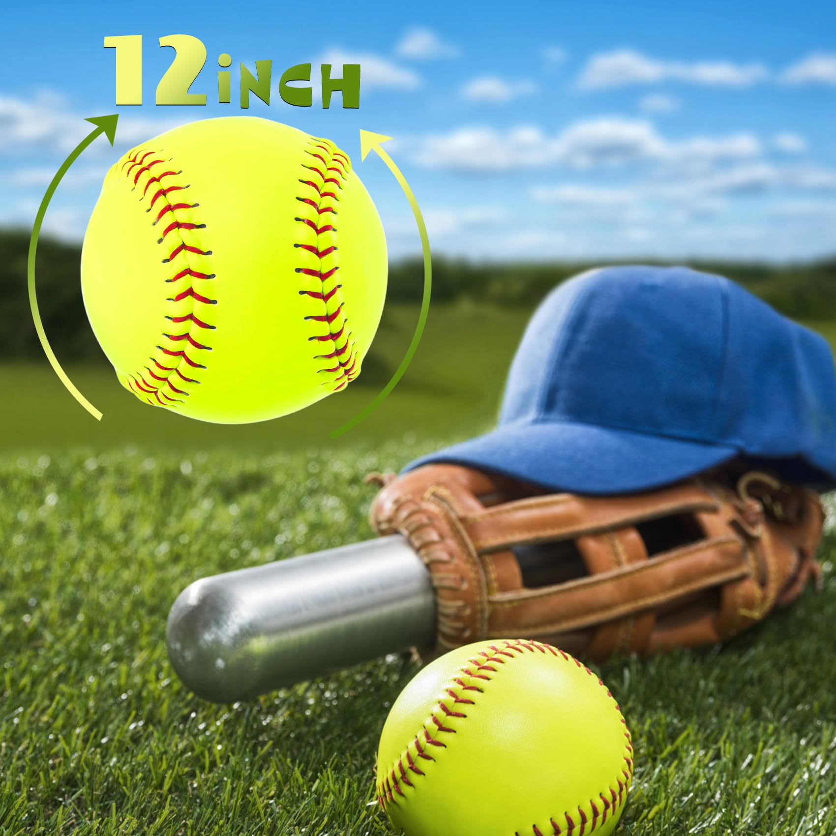 SIHEPETSHOPS softball held in hand showing regulation size and scale