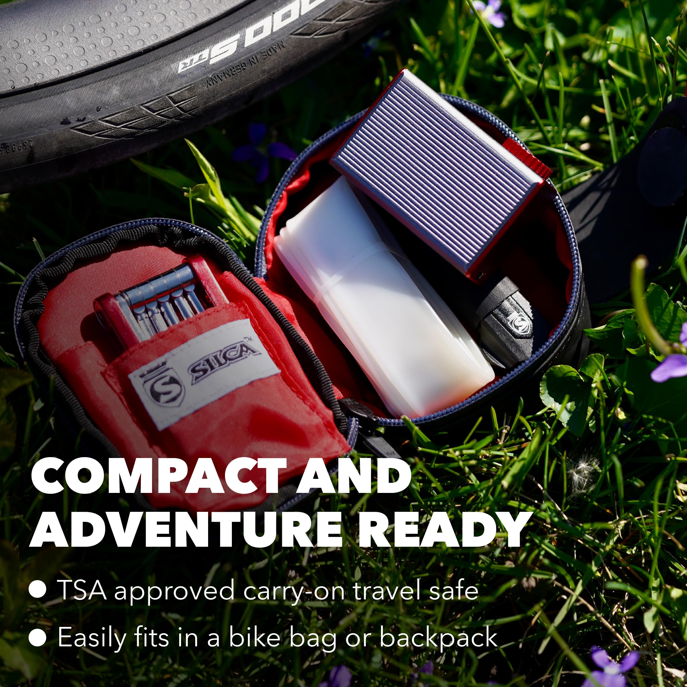 SILCA Elettrico Micro packed in a saddlebag for travel and flight safety