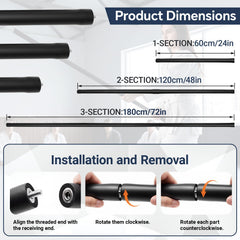 Silipull bo staff disassembled segments with connectors for easy travel