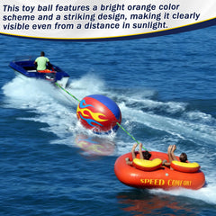 Silipull in use towing a four-person tube reducing drag and improving stability
