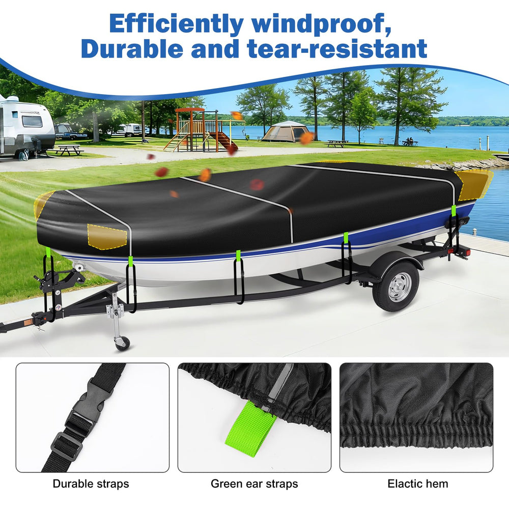 SILIVN jon boat on trailer with cover fitted to demonstrate snug flat-bottom fit