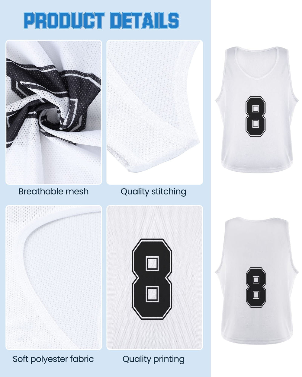 Silkfly youth player wearing a pinnie during practice demonstrating quick on-off convenience