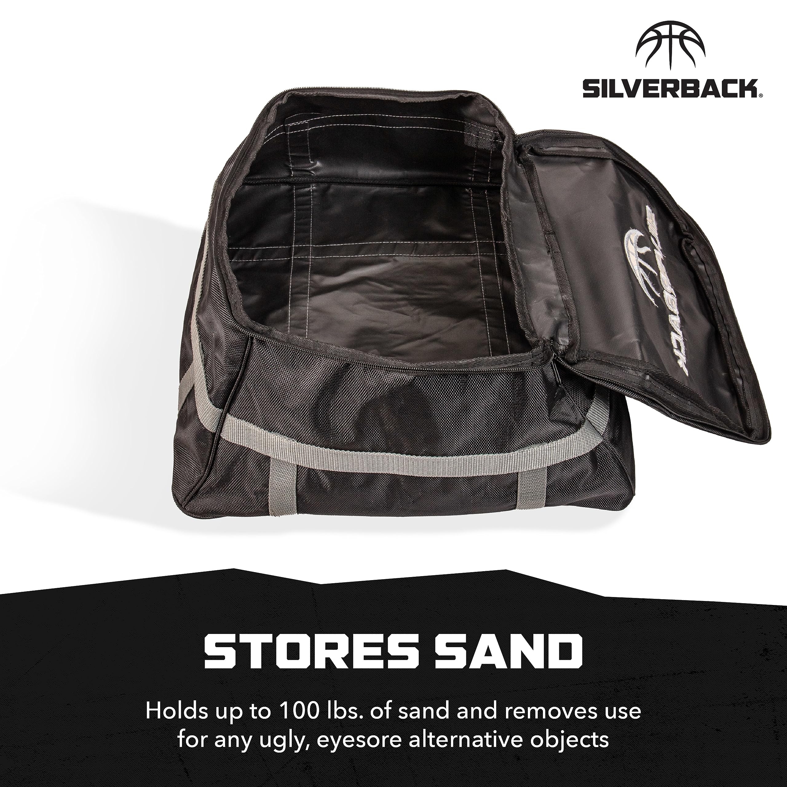 Silverback next to football for scale showing compact design and 100 lb capacity