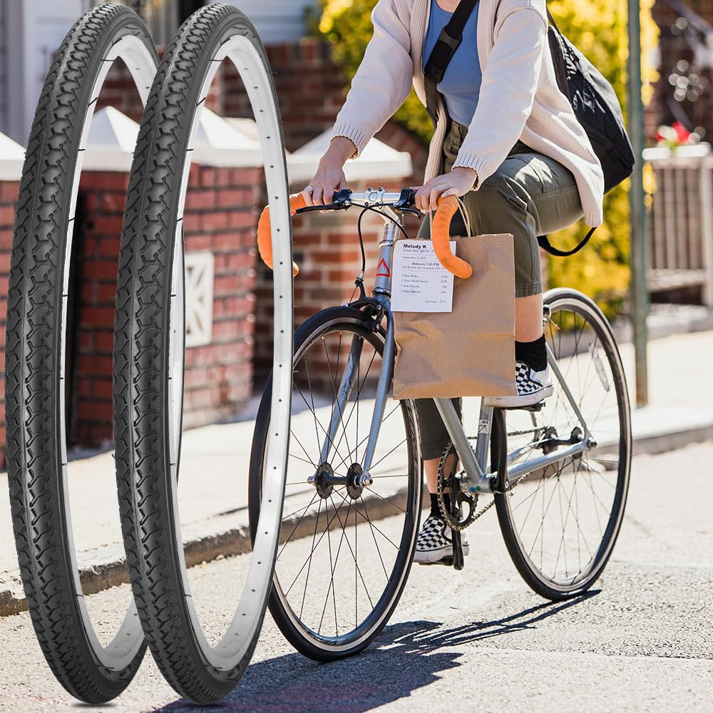 SIMEIQI tire on a commuter bike in city setting showcasing practical everyday ride improvement