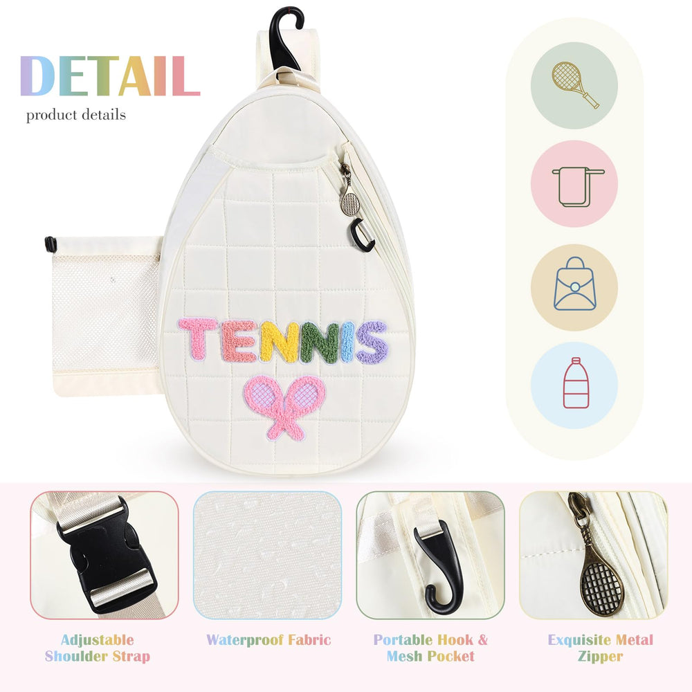 Simgoing hidden fence hook detail keeping bag elevated and rackets clean during play