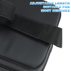 Simgoing strap system detail demonstrating secure fit on varying benches