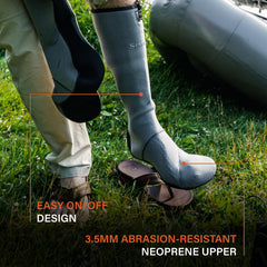 Simms Anvil XL gravel guard detail with boot hook for debris protection