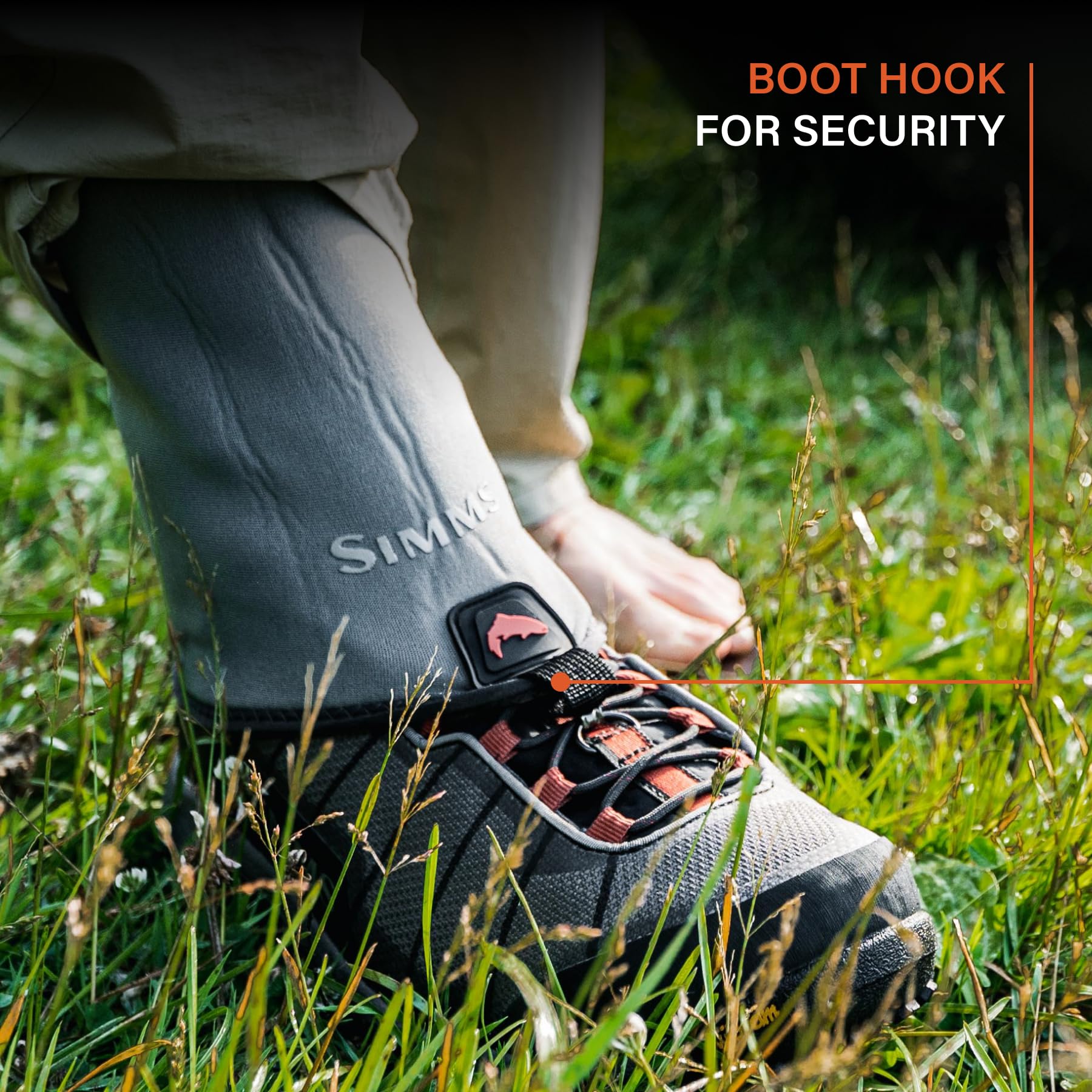 Simms Anvil XL perforated sole demonstrating fast drainage