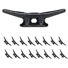 Simplified Living front view of black cleat showing secure design and classic look