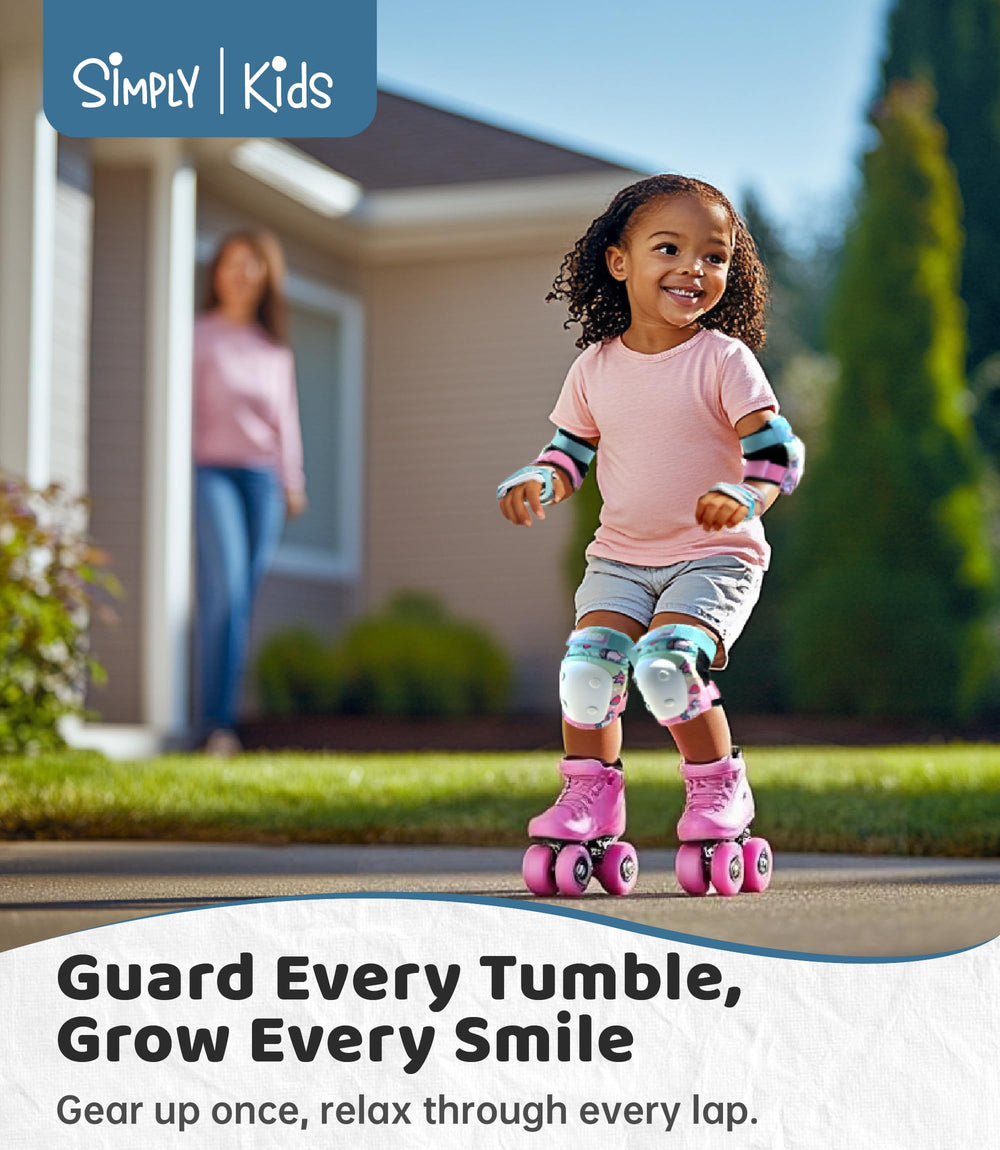 Simply Kids knee pad closeup highlighting thick padding for better shock absorption
