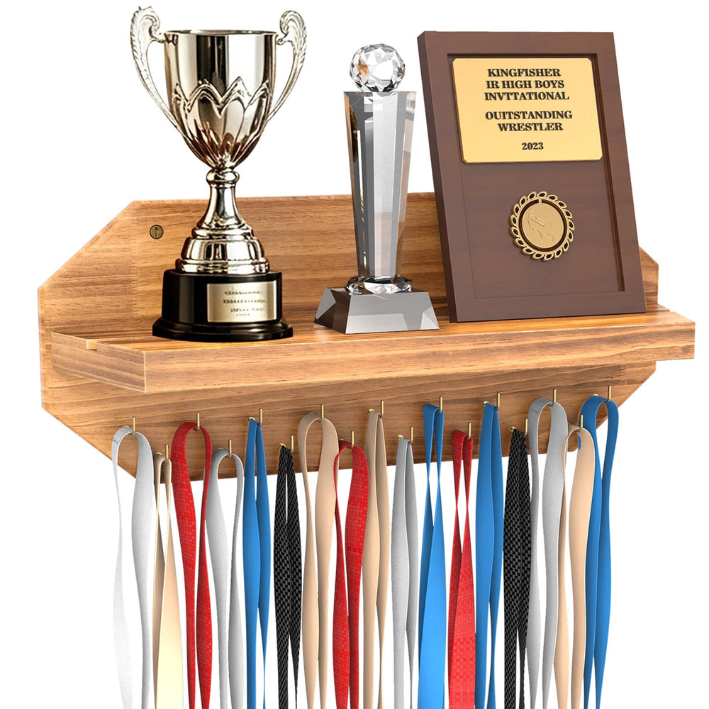 SINGBLA front view of medal hanger showcasing organized display benefit