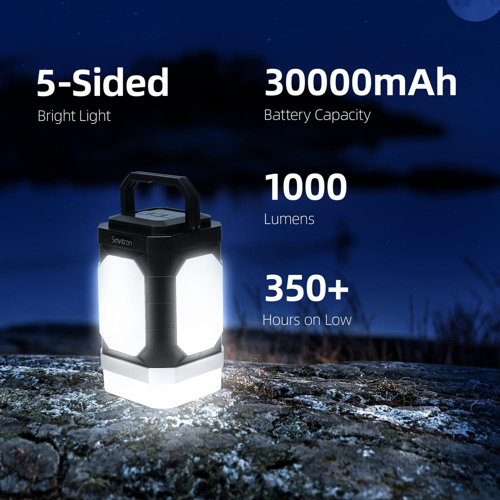 Sinvitron five-sided panels spreading light for even campsite coverage