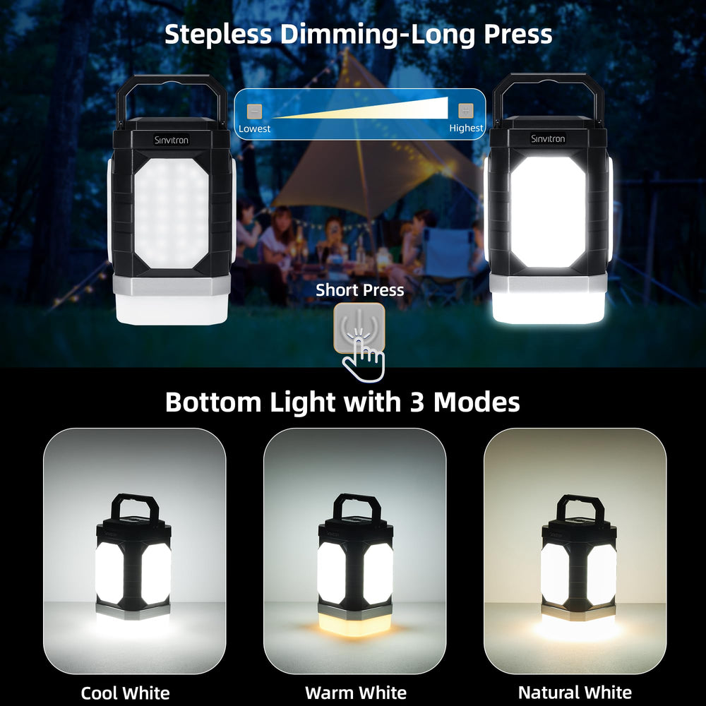 Sinvitron hanging hook inside a tent for hands-free illumination benefit