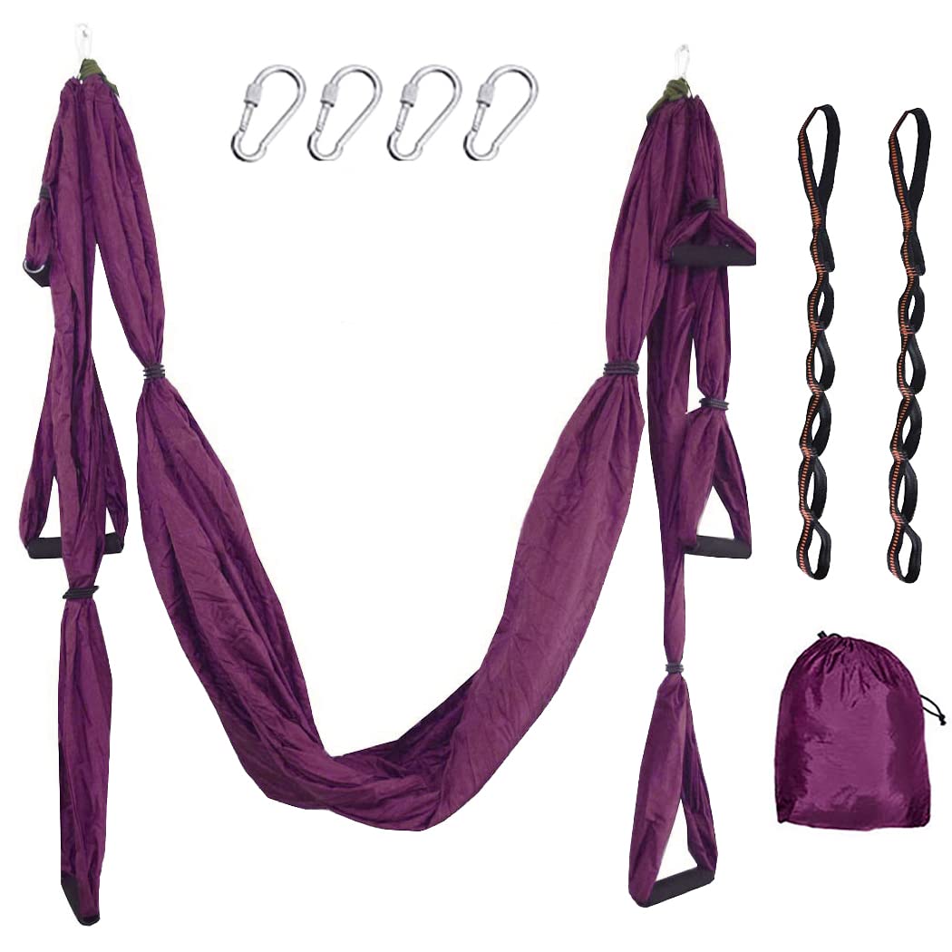 SISROL aerial hammock front setup showing full kit and secure hang, offers stable practice