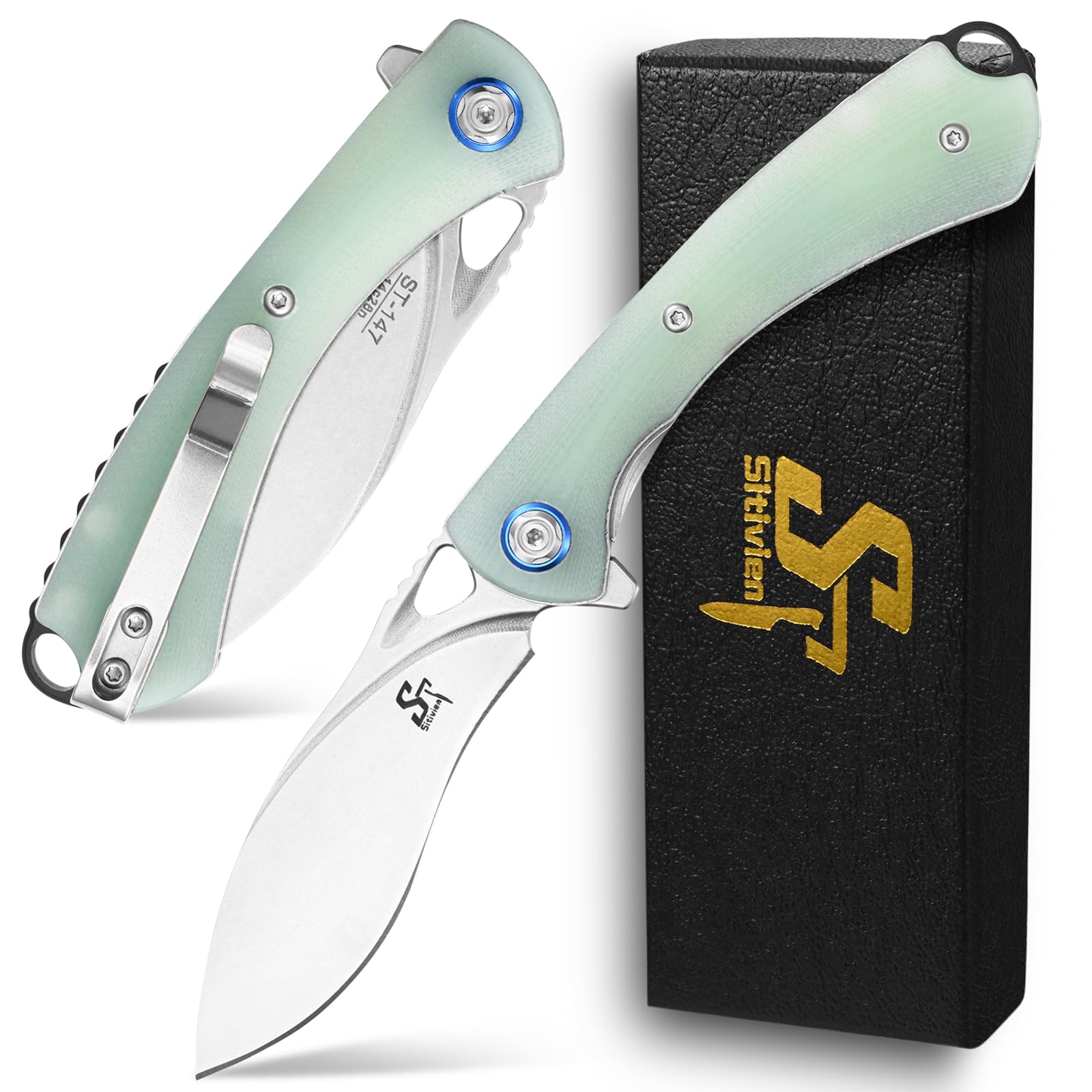 Sitivien ST147 front view showing blade and handle, durable everyday carry