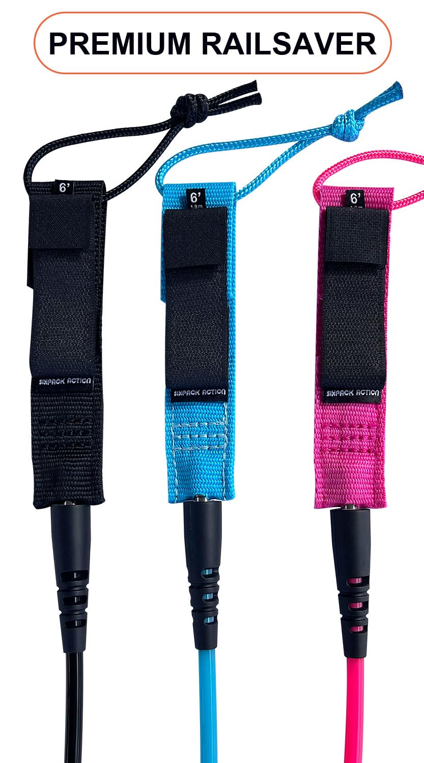 SIXPACK ACTION full leash laid flat showing cord thickness and length for size comparison