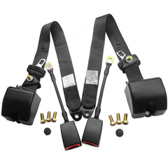 Skdqiee front view of two complete belt assemblies showing mounting anchors and straps, durable upgrade