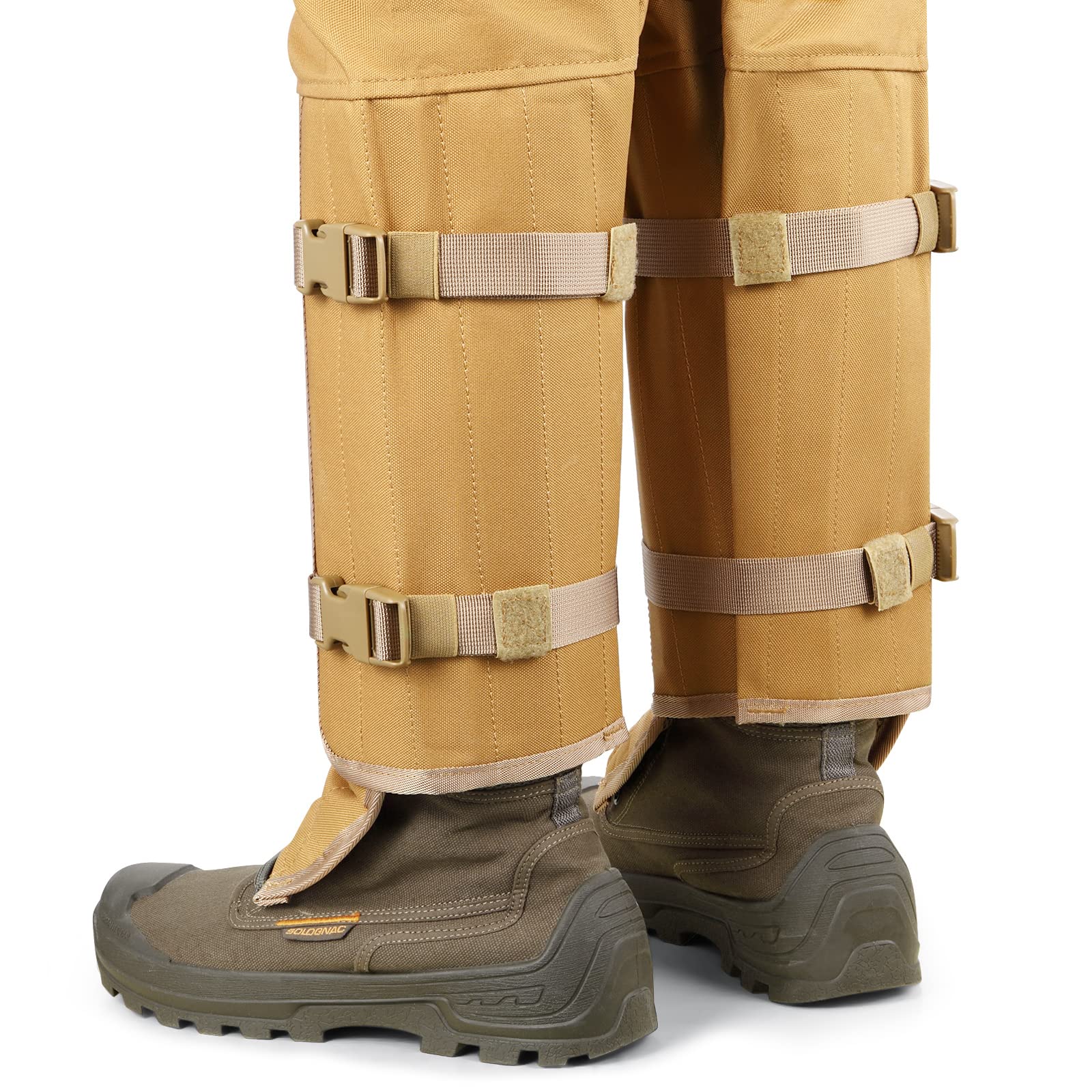 skiguard gaiters over boot demonstrating compatibility and coverage