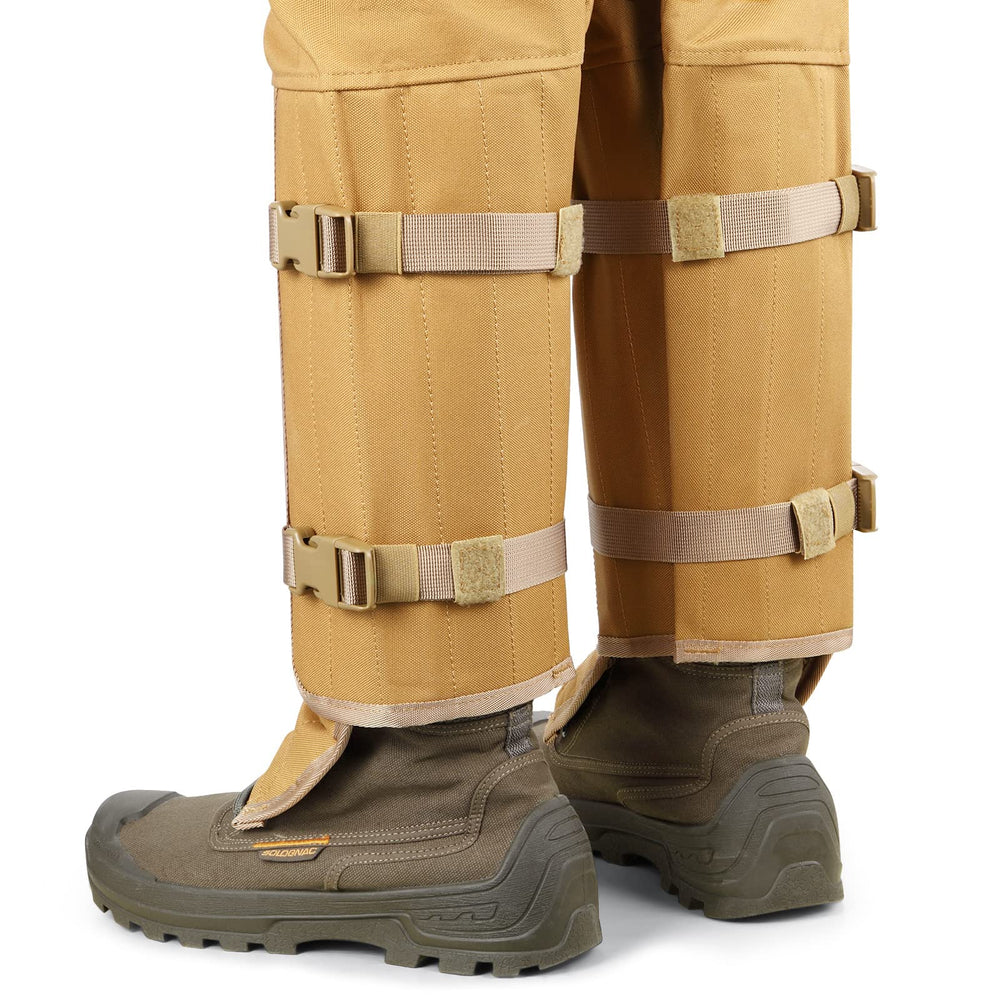 skiguard gaiters over boot demonstrating compatibility and coverage
