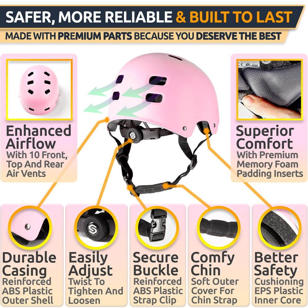 SKITCH child wearing helmet while scootering showing protection in use benefit