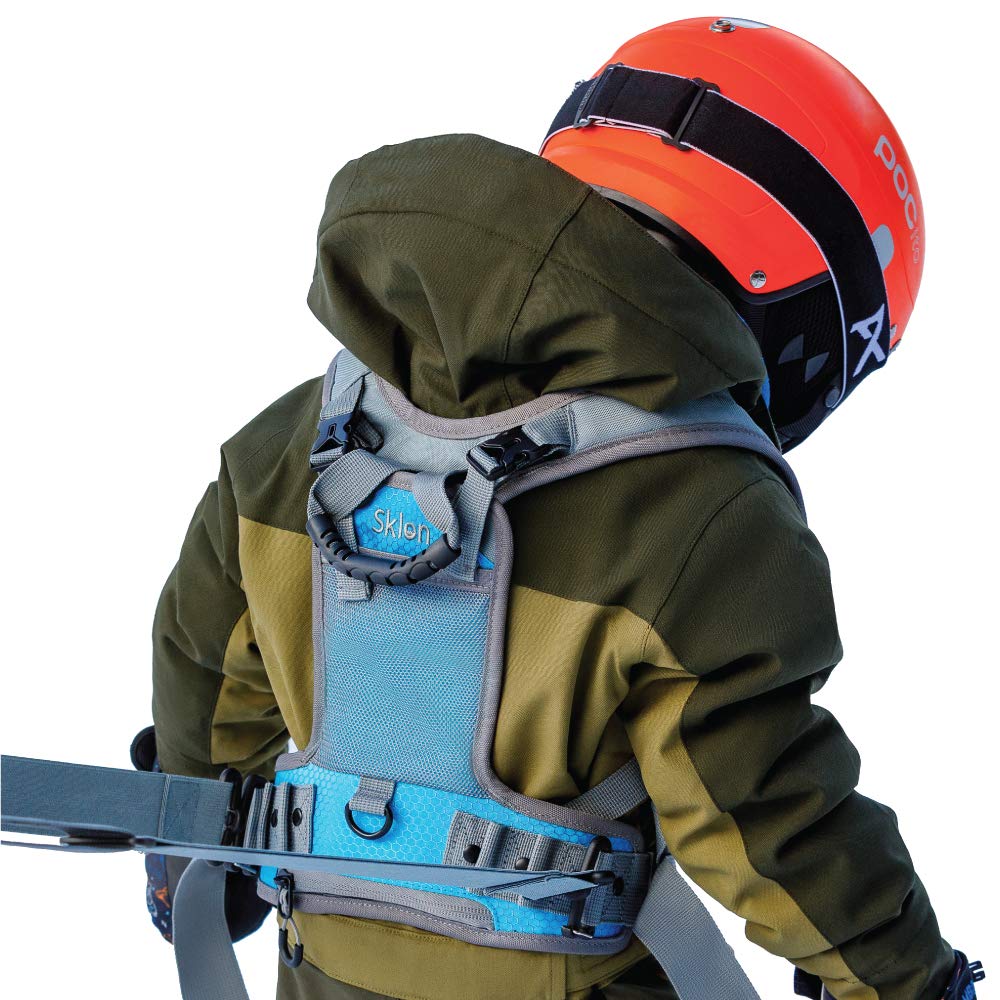Sklon harness front view showing vest fit and visibility benefit