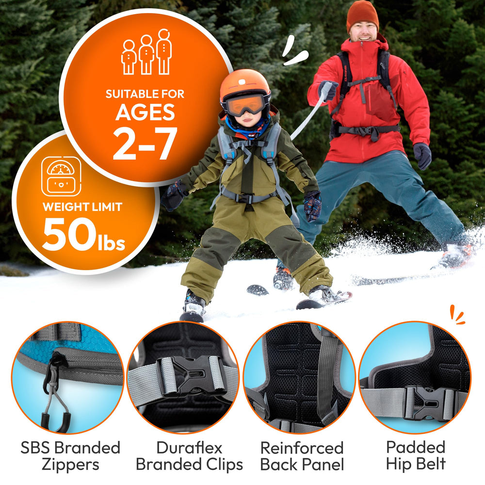 Sklon worn by child on slope illustrating safe guided practice
