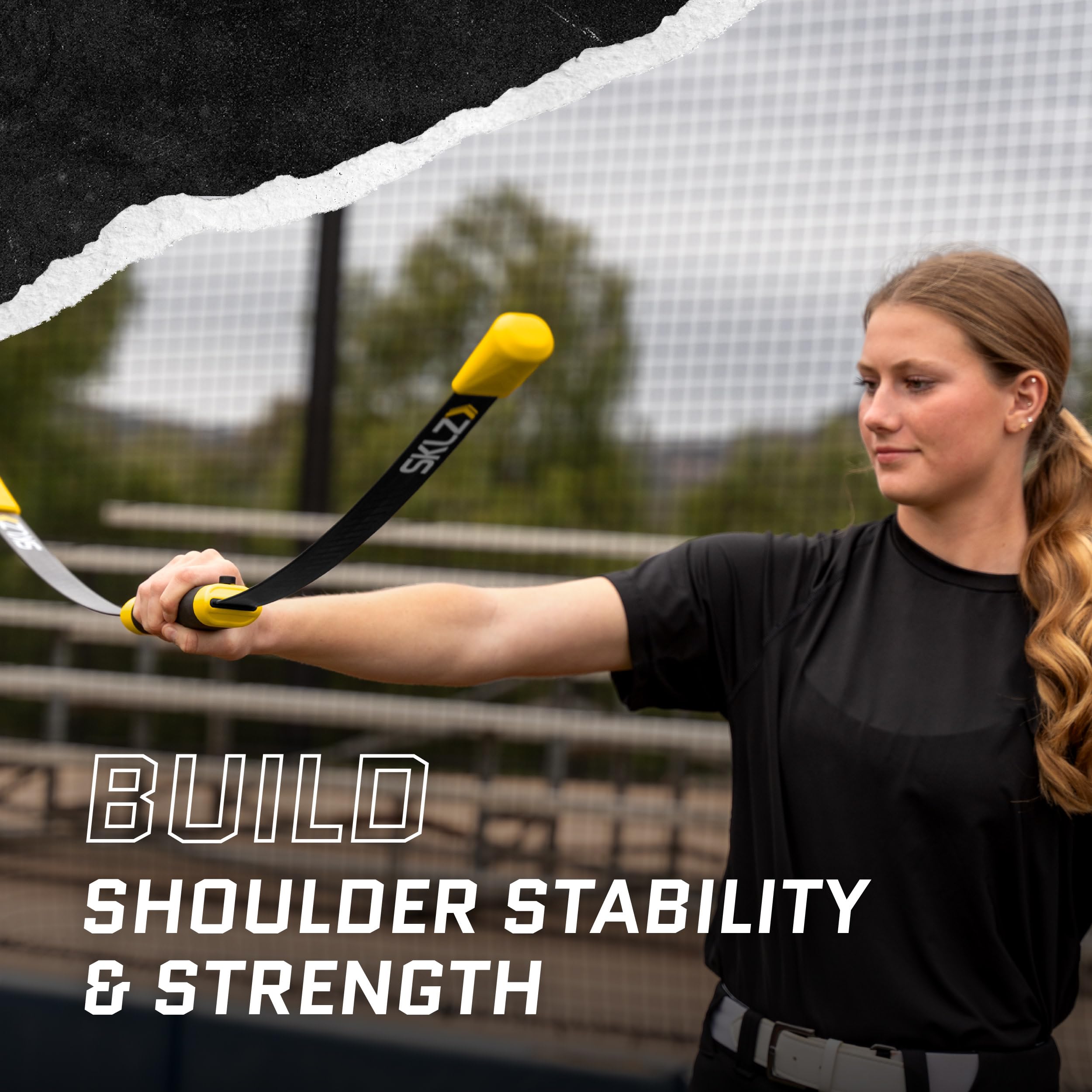 SKLZ shoulder bow ergonomic grip close-up for secure comfortable handling